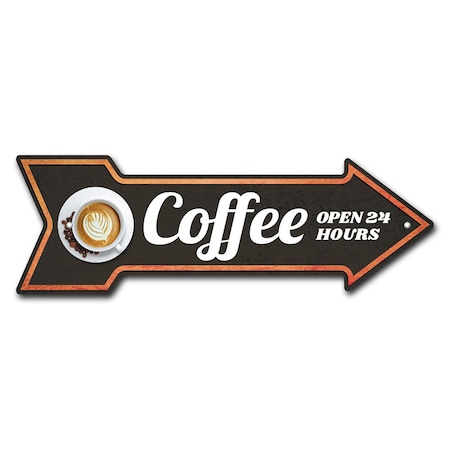 Coffee Arrow Sign Funny Home Decor 30in Wide